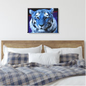 Blauwe tijger canvas afdruk (Insitu (Slaapkamer))