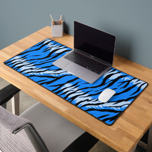 Blauwe Tijger Dier Huid Patroon Ontwerp Bureaumat