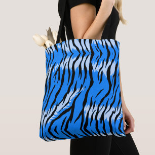 Blauwe Tijger Dier Huid Patroon Ontwerp Draagtas