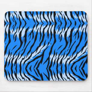 Blauwe Tijger Dier Huid Patroon Ontwerp Muismat