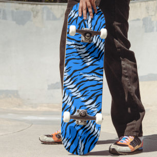 Blauwe Tijger Dier Huid Patroon Ontwerp  Skateboard