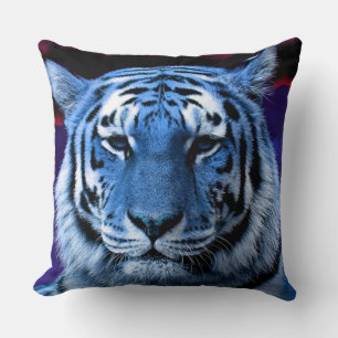 Blauwe tijger kussen