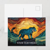 Blauwe tijger op de berg briefkaart (Voorkant / Achterkant)