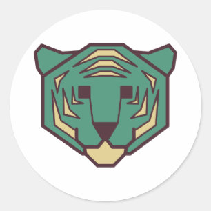 Blauwe tijger ronde sticker
