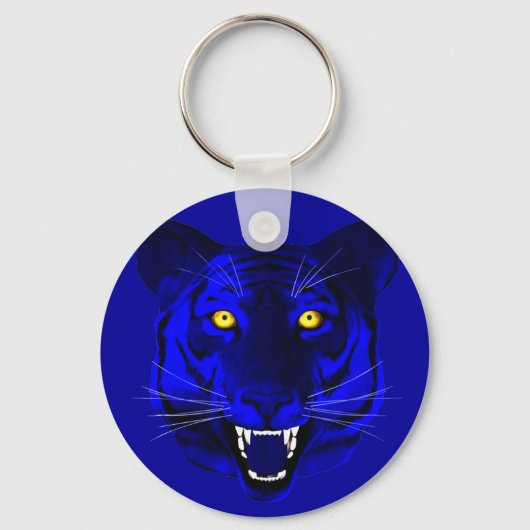 Blauwe tijger sleutelhanger (Voorkant)