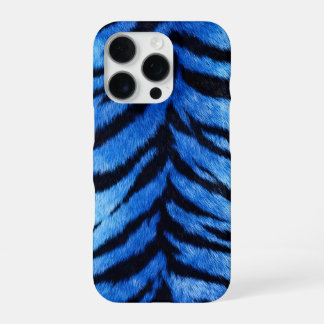 blauwe tijgerhuid textuur iPhone 16 pro hoesje