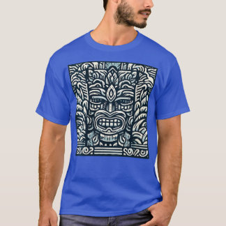 Blauwe Tiki god voor uw Tiki Bar VNeck T-shirt