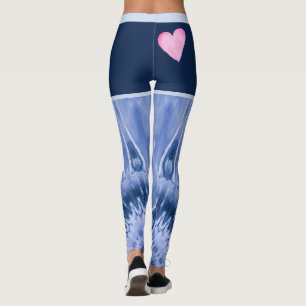 Blauwe tinkleurstof met roze hart leggings