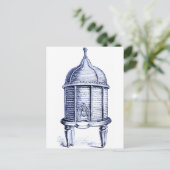  blauwe tint briefkaart (Staand voorkant)