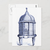  blauwe tint briefkaart (Voorkant / Achterkant)