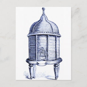 blauwe tint briefkaart