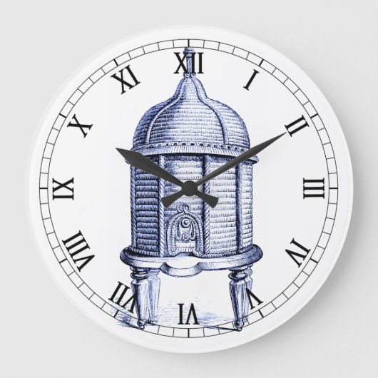  blauwe tint grote klok (Voorkant)