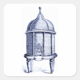  blauwe tint vierkante sticker