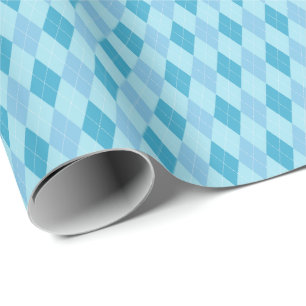 Blauwe Tinten Argyle Inpakpapier