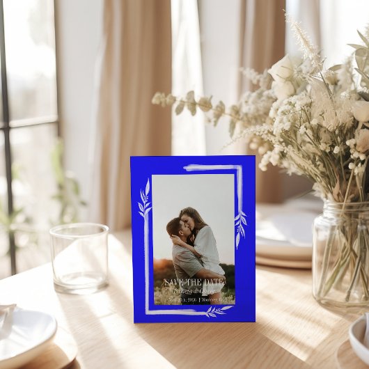 Blauwe tinten Het Briefkaart Datum opslaan