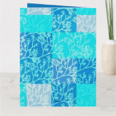 Blauwe Tinten Loof Plaids Kaart (Achterkant)