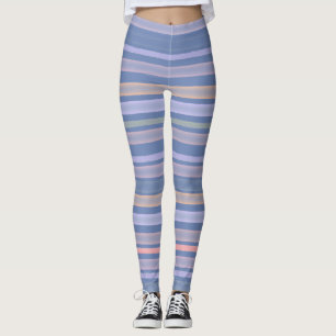 Blauwe tinten strepen leggings