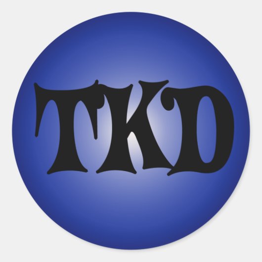 Blauwe TKD ronde Sticker (Voorkant)