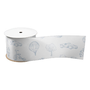 Blauwe Toile de Jouy-kinderkamer Lint