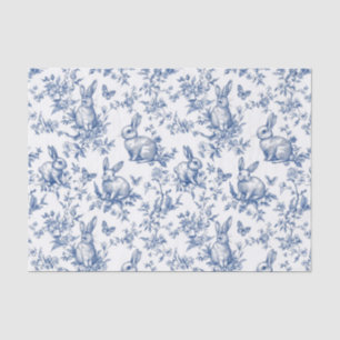 Blauwe Toile de Jouy Paashaas Tissuepapier