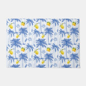Blauwe toile palmbomen citroenen  deurmat (Voorkant)
