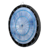 Blauwe tonen in een vierkant patroon verordening dartbord (Voorkant Rechts)