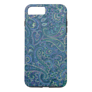 Blauwe Tonen   Paisley Stoffenpatroon iPhone 8 Plus / 7 Plus Hoesje