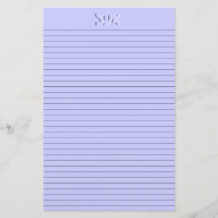 Blauwe tonerpapier Monogram optionele lijnen Briefpapier