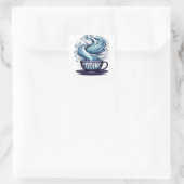 Blauwe Toon Codering Koffie Binaire Nummers Progra Vierkante Sticker (Tas)