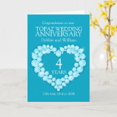 Blauwe Topaas huwelijksverjaardag naam details kaa Kaart (Gele Bloem)