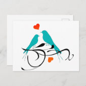 Blauwe Tortelduifjes Briefkaart (Voorkant / Achterkant)