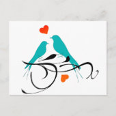 Blauwe Tortelduifjes Briefkaart (Voorkant)