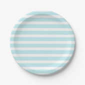 Blauwe Tosca en witte strepen Papieren Bordje (Voorkant)
