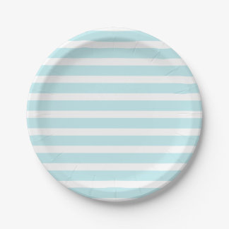 Blauwe Tosca en witte strepen Papieren Bordje