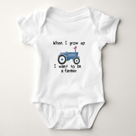 Blauwe tractor en eend. Ik wil boerendesign zijn Romper (Voorkant)