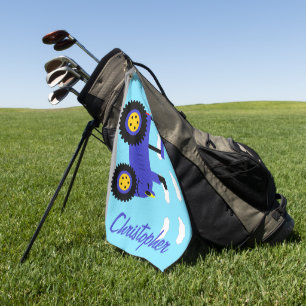 Blauwe Tractor Op Maat Golfhanddoek