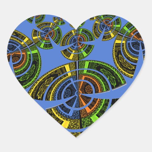 Blauwe traditie hart sticker (Voorkant)