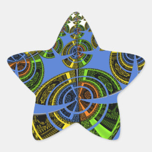 Blauwe traditie ster sticker