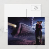 Blauwe trein briefkaart (Voorkant / Achterkant)