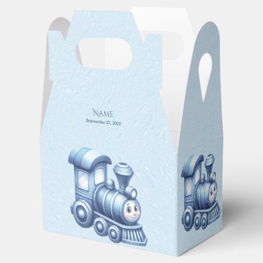 Blauwe Trein Favor Box Bedankdoosjes (Geopend)