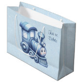 Blauwe Trein Gift Bag Groot Cadeauzakje (Voorkant Gekanteld)