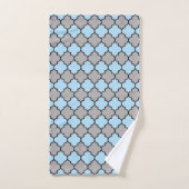 Blauwe Trellis, Quatrefoil, Marokkaanse Lattice Bad Handdoek (Handdoek)