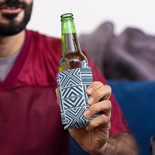 Blauwe Tribal Pattern Art Blikjeskoeler