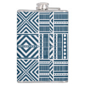 Blauwe Tribal Pattern Art Heupfles (Achterkant)