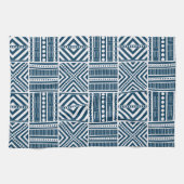 Blauwe Tribal Pattern Art Theedoek (Horizontaal)