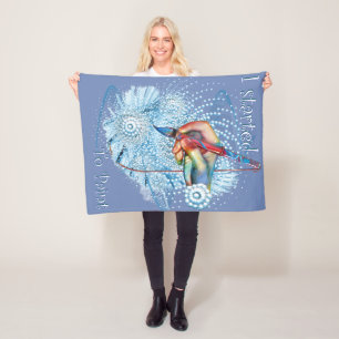 Blauwe trilling Abstract Fleece Deken