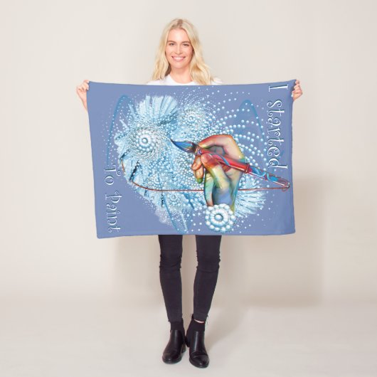 Blauwe trilling Abstract Fleece Deken (In situ)