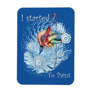 Blauwe trilling Abstract Magneet