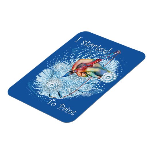 Blauwe trilling Abstract Magneet (Linkerzijde)