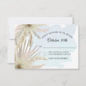 Blauwe Tropische Beach Boho Oerwoud Leaf Foliage Kaart (Voorkant)